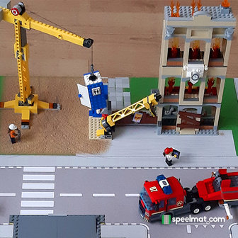 Speelmat voor LEGO set 60216 Brand op de bouwplaats